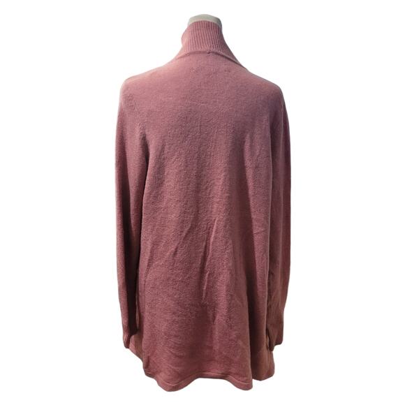 LOFT Pink Knit Cardigan Small Open Front Layered Cozy Cottagecore Grannycore - Picture 5 of 8